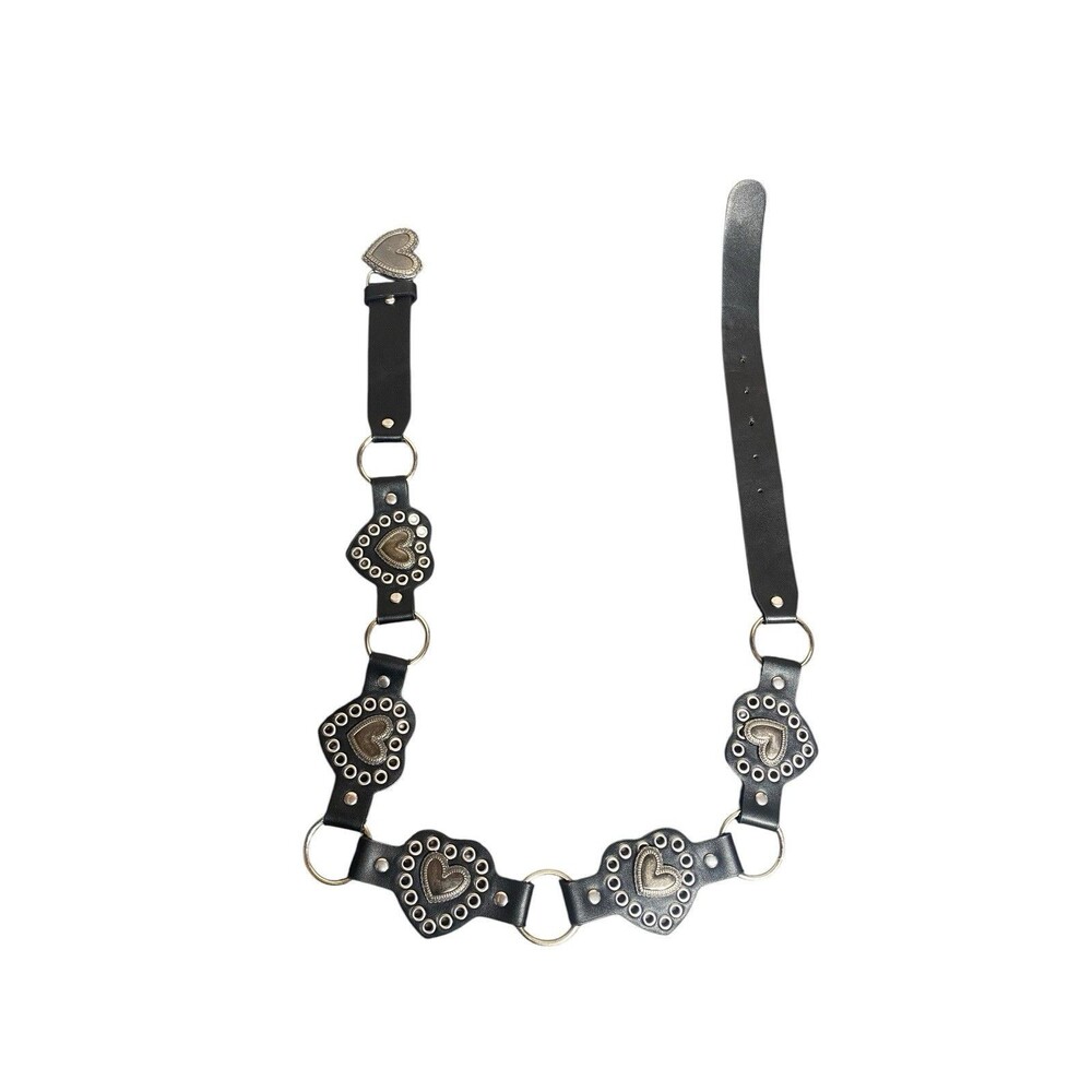 Y2k Women’s Black Heart Link Belt 42”